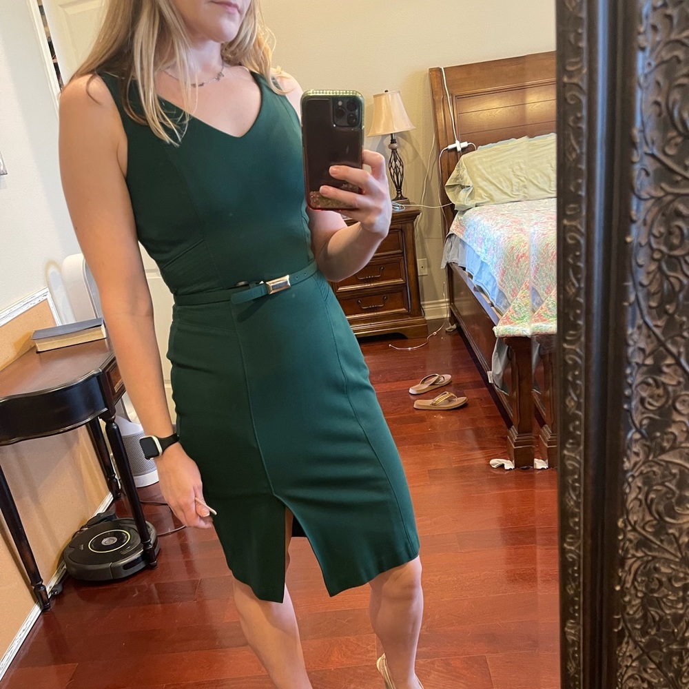 Green White House Black market dress.